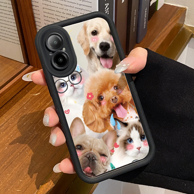 Casing Hp Untuk Realme C67 Realme 12 Lite Case HP Casing pola Kucing Hitam Keren Kesing Kasing cermi