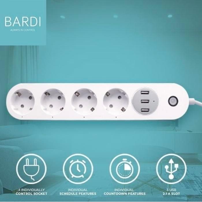 rxdr- Bardi Smart Power Strip Extension Colokan Wifi Iot Smart Home Socket Usb