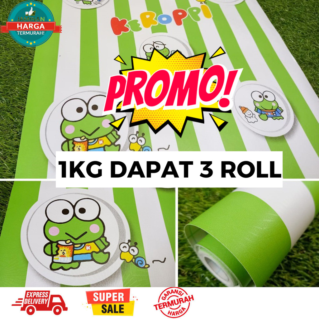 COD Wallpaper Sticker Dinding Walpaper Stiker Ruang Tamu Walpeper Tembok Kamar Tidur Motif Keroppi/D