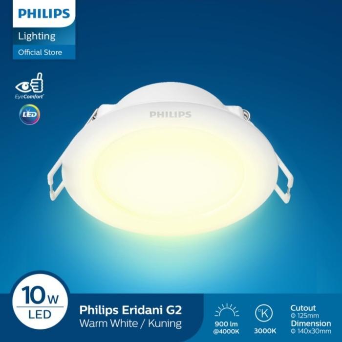 Lampu Led Downlight Philips Eridani Kuning Warm White 3000K 3 4 5 6 8 Inch 3.5 7 10 14 23 Watt