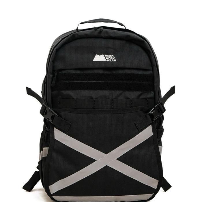 Ready Mokoworkwear - Ransel Tambang Hitam Pria / Tas Proyek Safety Black / Tas Kerja K3 Proyek