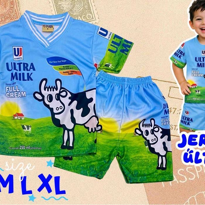 Viral Setelan Anak-Anak Gambar Jajan Bahan Jersey Sablon Printing Terbaru 