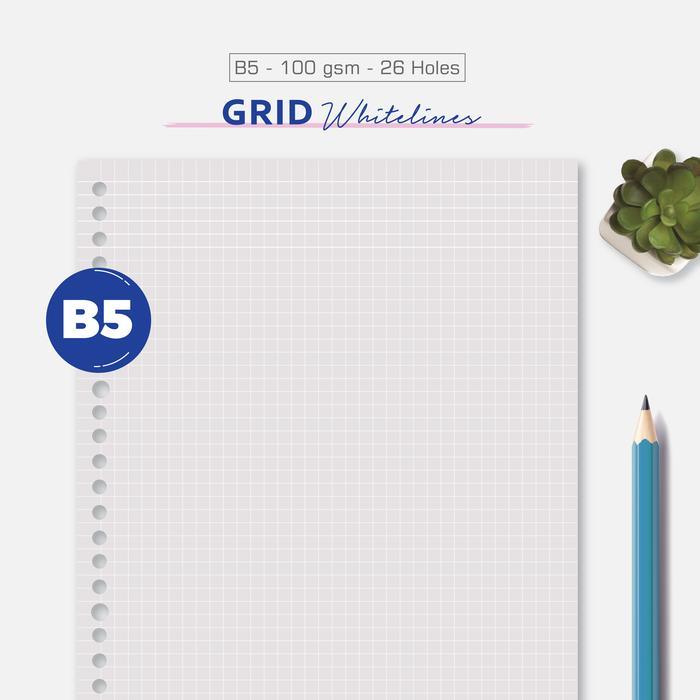 Loose leaf B5 - Grid Whitelines by bukuqu