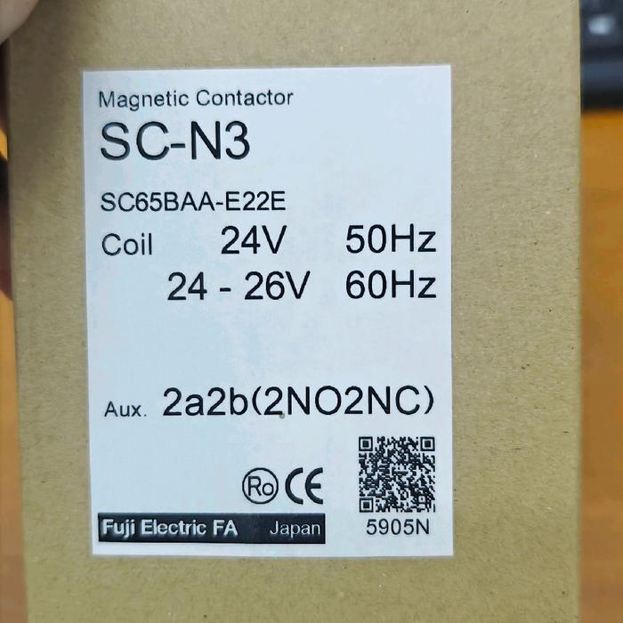 CONTACTOR FUJI 24VAC 65A 30KW SC-N3 SCN3 SC-3N SC3N