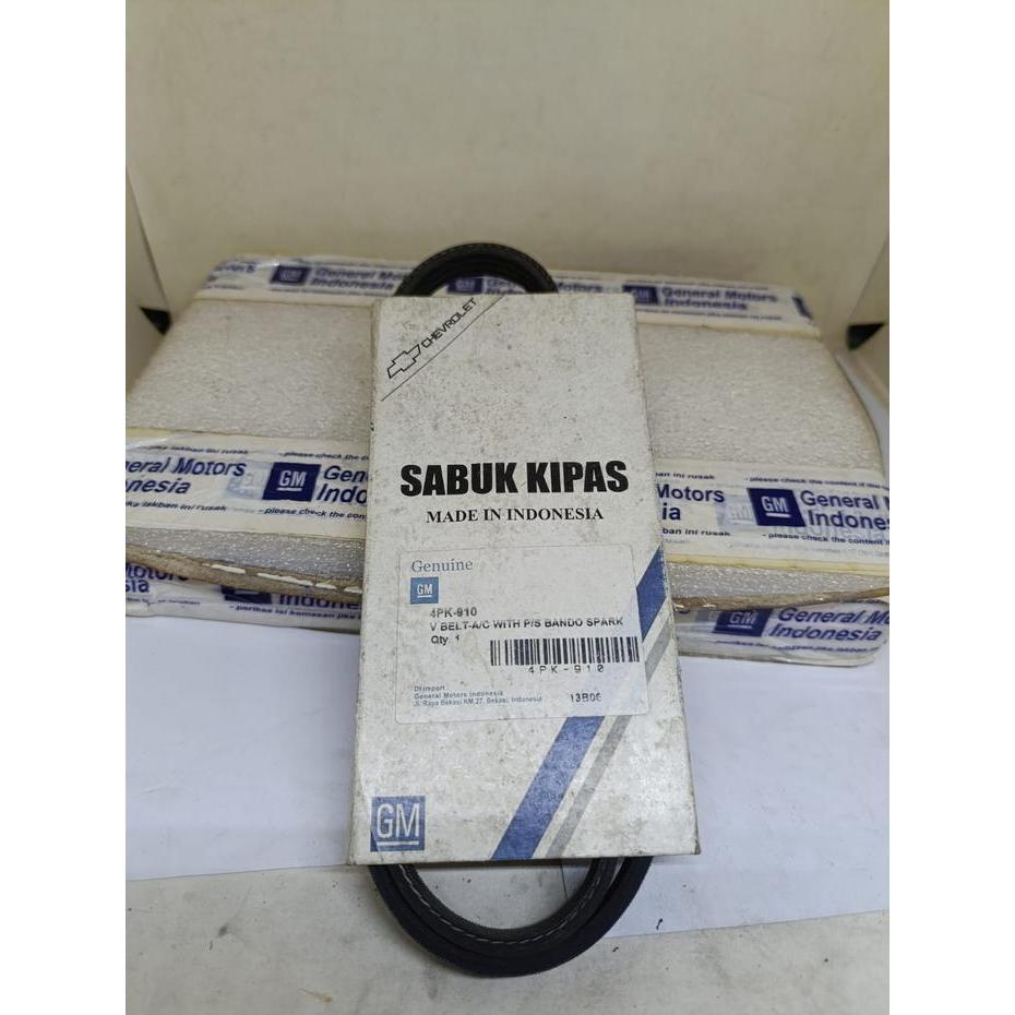 Tali Kipas Fan Belt 4Pk-910 Chevrolet Spark 800Cc 100% Original Gm 4Pk-910
