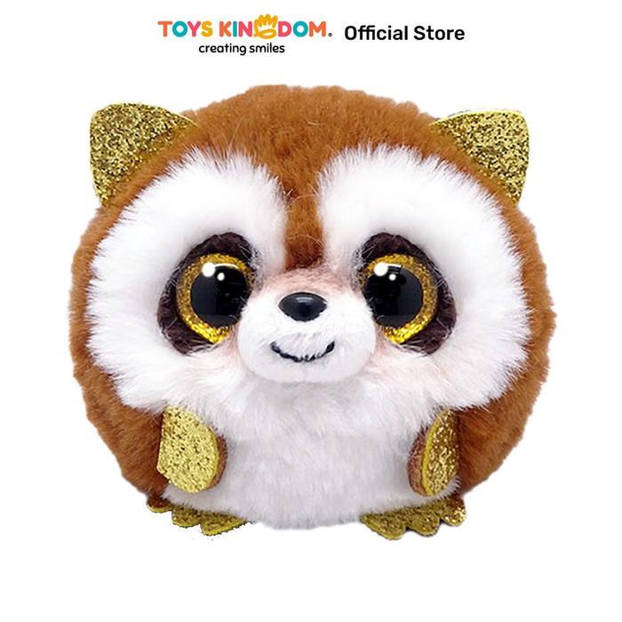 Ada Stok Toys Kingdom Ty Puffies Ball Boneka Hewan Racoon TY95339 - Cokelat Boneka Hewan Plush