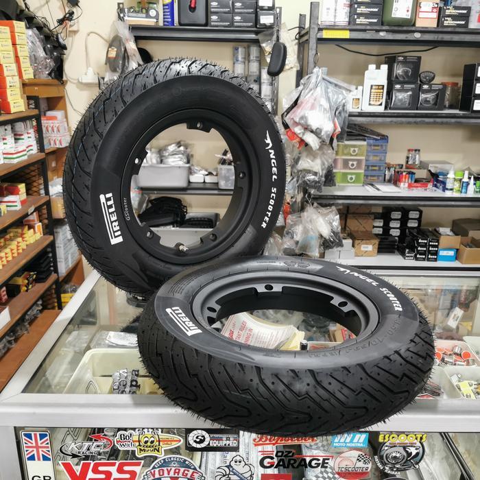 Velg Tubeless MG V.3 Black GScooter R.10 & Ban Pirelli Angel