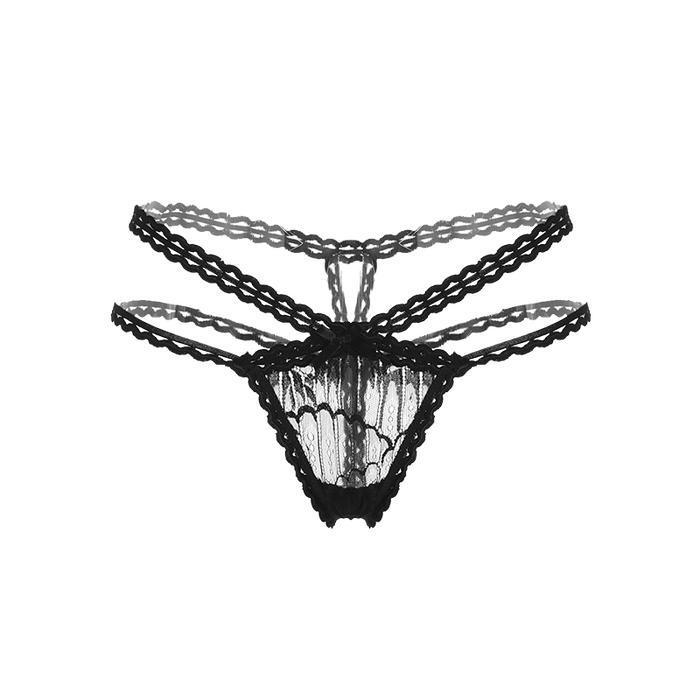 G String Wanita Hollow renda Thong Celana Dalam Panties C026