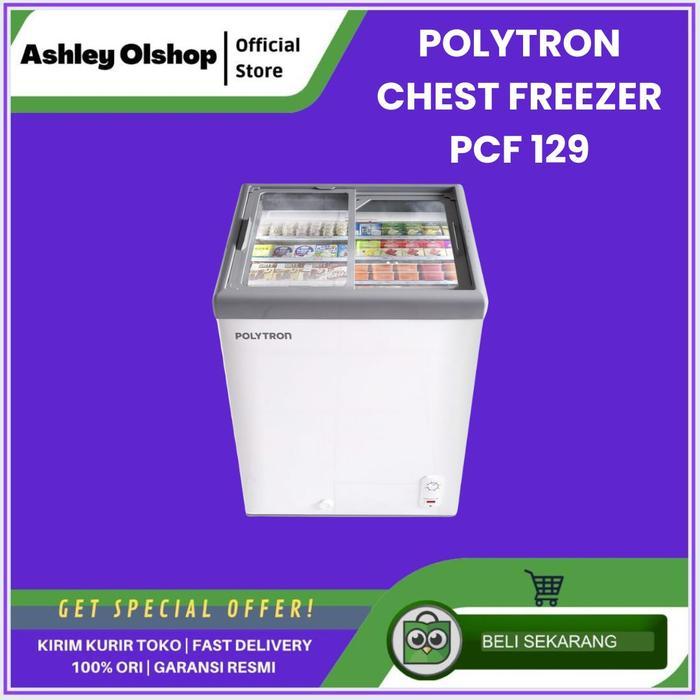 Chest Freezer Polytron PCF 129 Sliding Glass 100 Liter Freezer