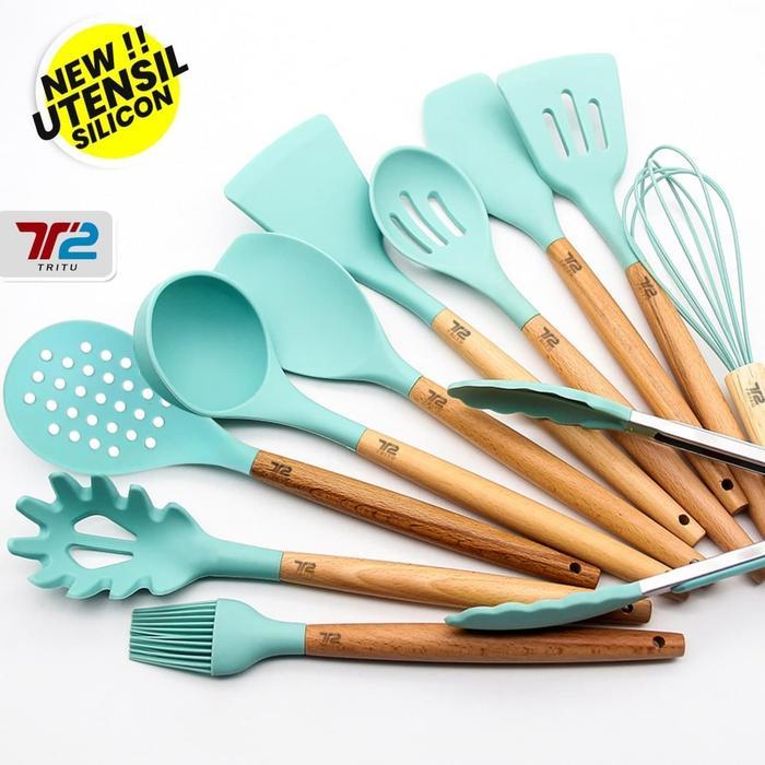 Flash Sale Spatula Sutil Silikon Tahan Panas 1 Set 12 Pcs Brand Tritu Sutil Set Original