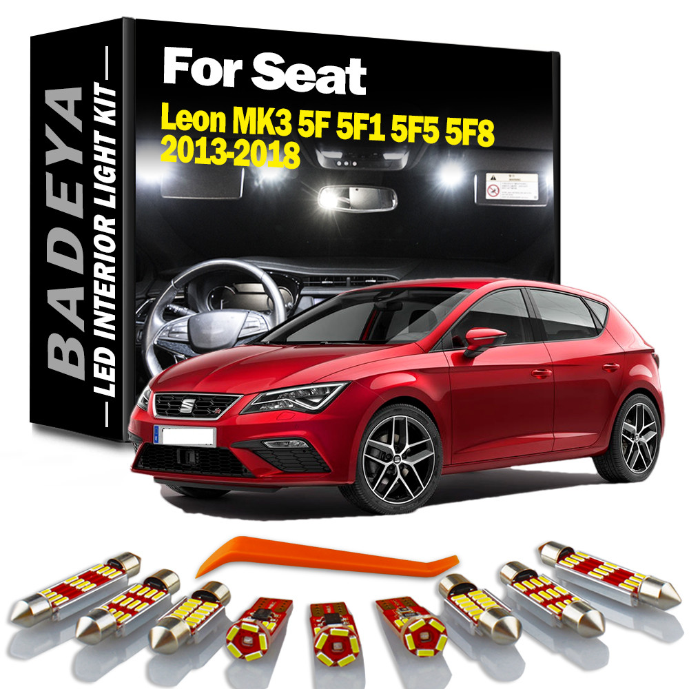 BADEYA 14Pcs Canbus LED Interior Dome Light Kit For Seat Leon MK3 5F