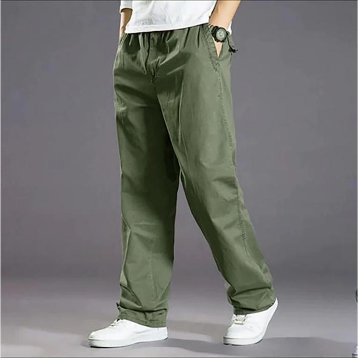 Chino Looset Fit Celana Panjang Cino Straight Gombrong Hitam Abu Mocca Cream - Army, L