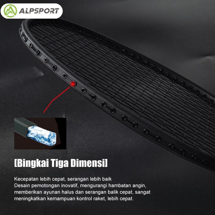 Promo Alp Rr Raket Badminton Original, 100% Karbon Penuh, T500, 4U G5, Poros Bulat Penuh, Rebound
