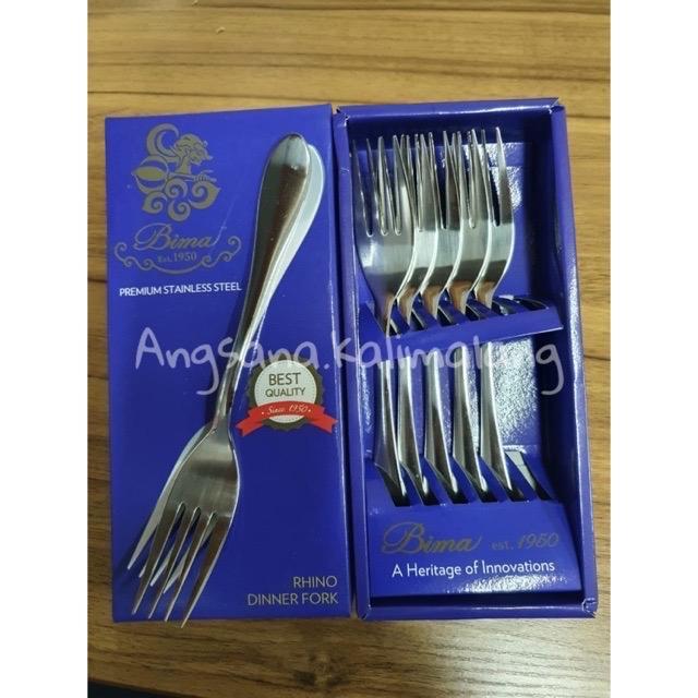 Sendok Garpu Minimalis Bima Garpu Makan / Dinner Fork Isi 6 Sendok Garpu Praktis Dan Berkualitas /