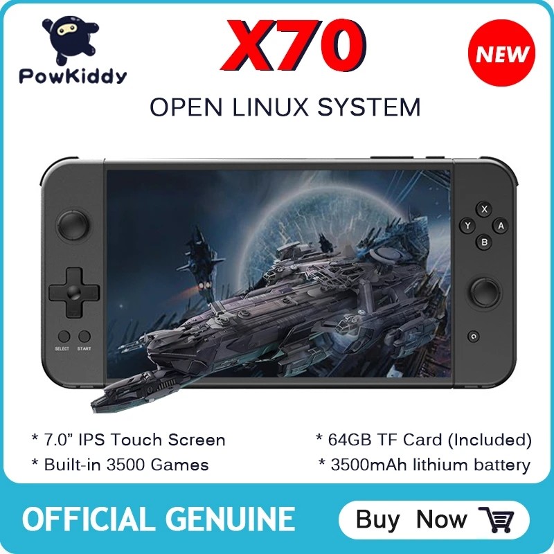 New Powkiddy X70 7.0 Inch HD Screen Handheld Game Console Double
