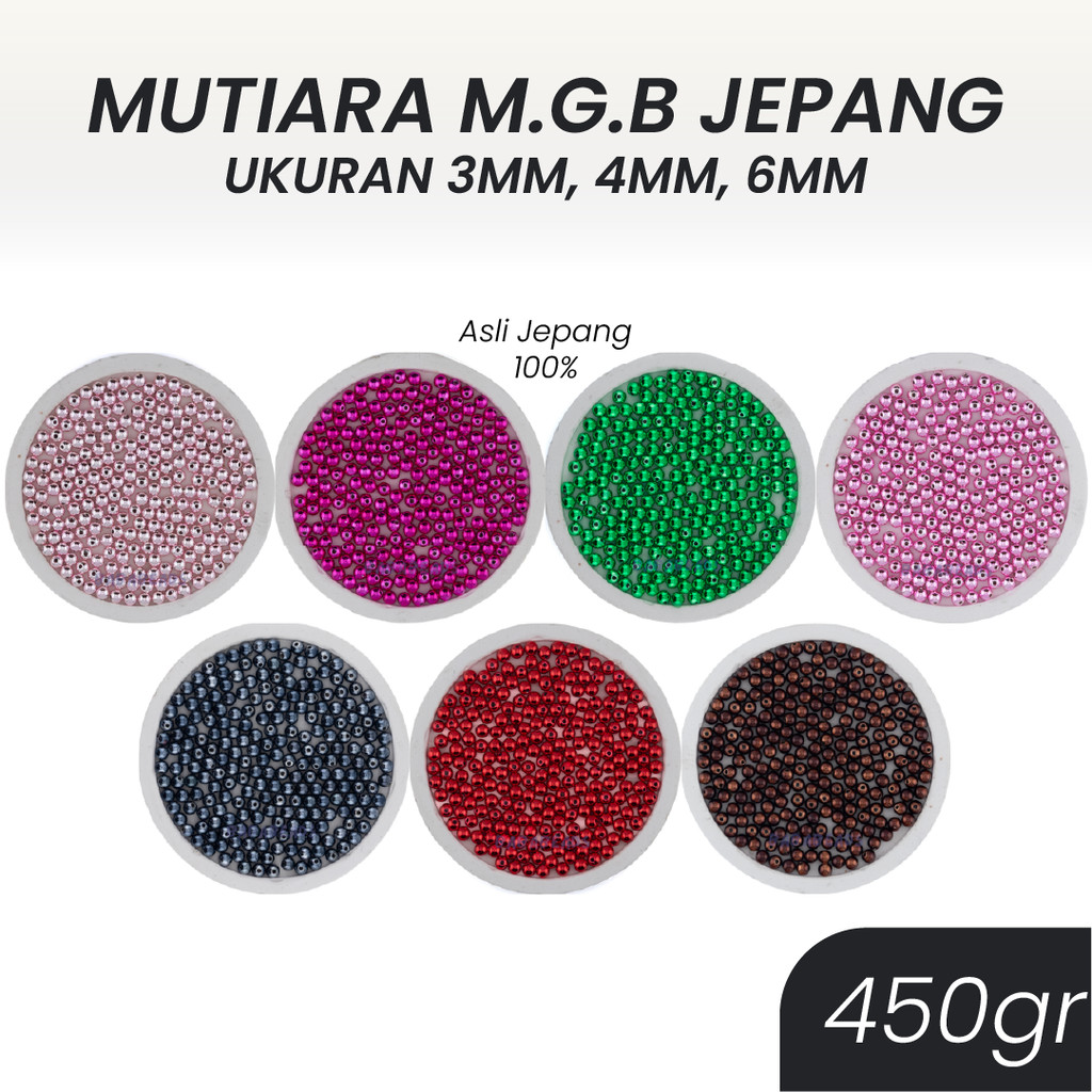 [450 Gram] Mutiara Jepang MGB Asli Paket 1 Kantong Utuh Grosir Pabrik Manik Mutiara Jepang