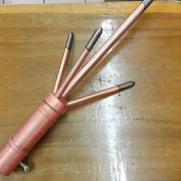 Flash Sale Tombak Penangkal Petir Trisula Lengkap Penangkal Petir Trisula Original