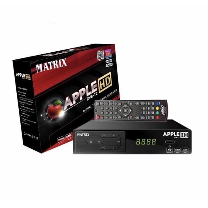 Terbaru Set Top Box (Stb) Receiver Matrix Apple Dvb-T2 Tv Digital Hd Merah [Kode 1Kode 2Kode 3Kode
