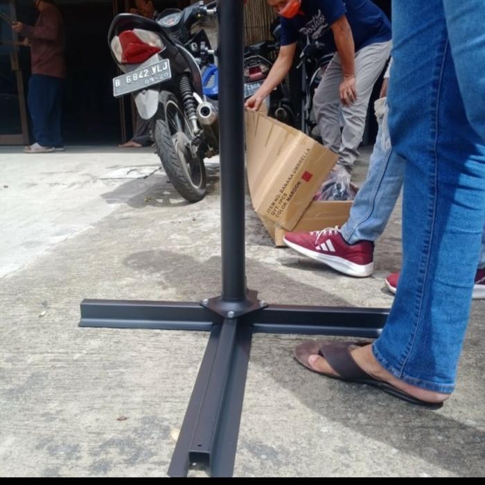 tenda payung gantung,payung taman,cafe, shower kotak,kaki besi silang