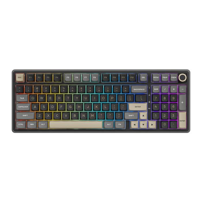 RK R98 Pro Hot Swappable 98 Keys Mechanical Keyboard Gasket Structure with Detachable Knob Dual