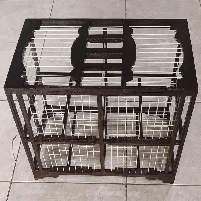 DONDANG 4 PINTU STANDAR BAHAN KAYU JATI FULL FIBER - plituran gelap