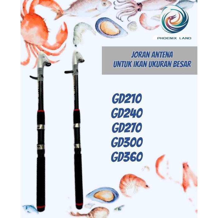 Phoenix Land Rodan Gigi Antena GD210-300-360 Phoenix Land Joran Antena untuk Ikan Ukuran Besar