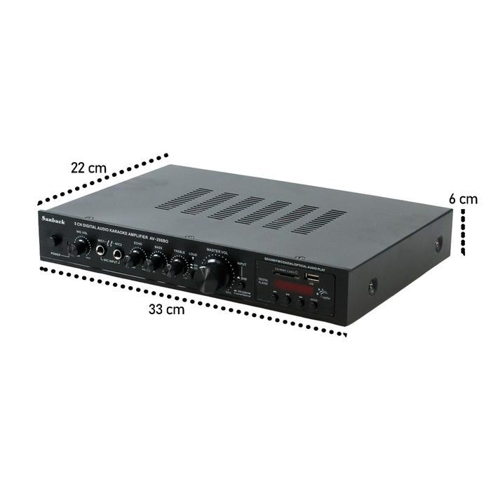 Bluetooth Audio Amplifier Karaoke Support Coaxial Av-298Bo Sunbuck