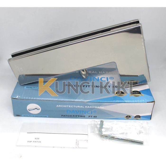 PENJEPIT ENGSEL PINTU KACA ATAS L PATCH FITTING PT 40 DAVINCI
