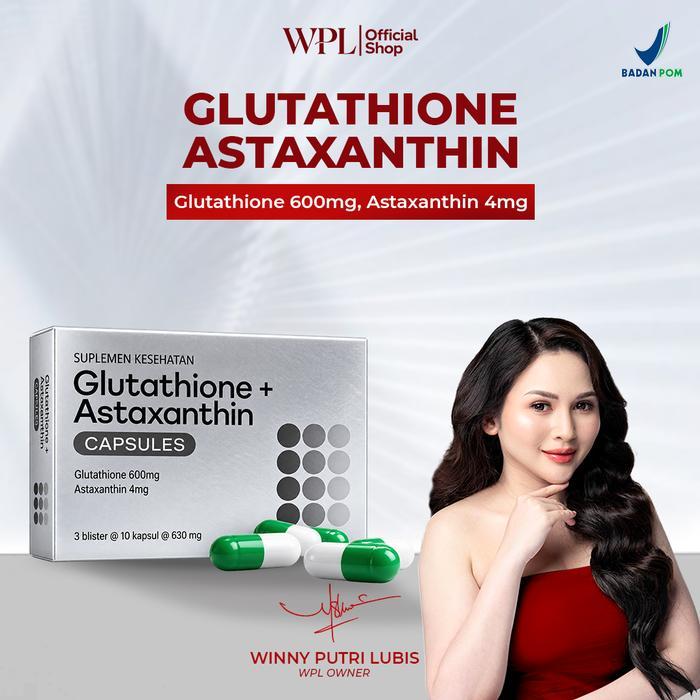 Muvac WPL Glutathione + Astaxanthin Glutathione 600mg & Astaxanthin 4mg Membantu Memelihara