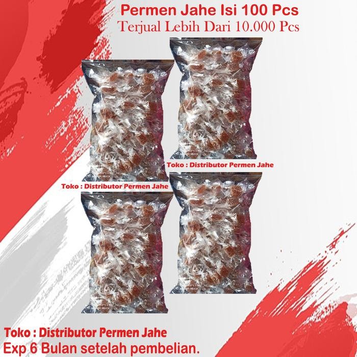 

New Permen Jahe Asli 1 Pack Isi 100 Pcs / Snack Permen jahe Special dan Permen Asem Jawa Asli Bisa