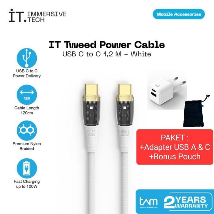 it 30 cube + tweed cable usb type c paket charger android iphone 15