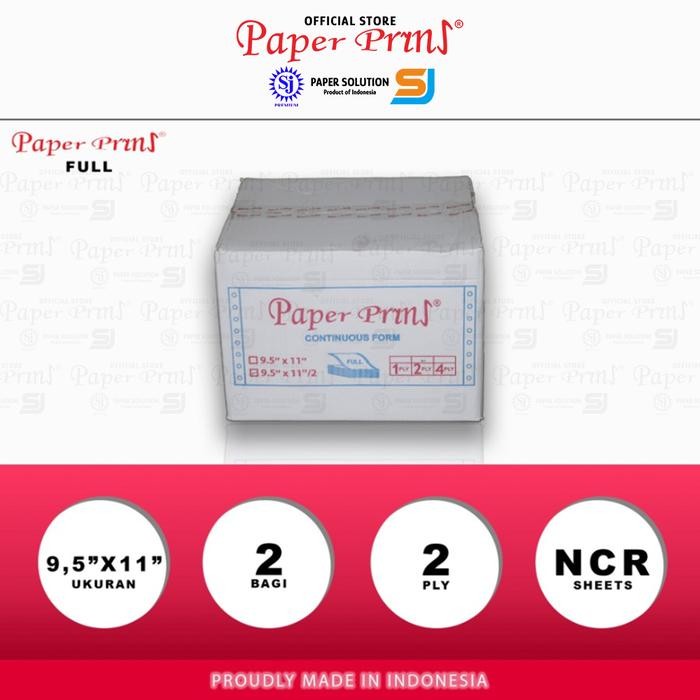 

Paperpryns Kertas Continuous Form Full 2PLY NCR 9,5" x 11/2 (Bagi 2)
