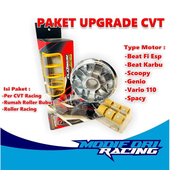 Paket Uprade Cvt Beat Deluxe-Genio-Beat Fi Esp-Scoopy Per Cvt Racing