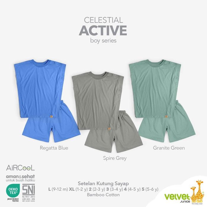 Velvet Junior Celestial Active - Baju Anak Laki-Laki Setelan Kutung Sayap - Celestial 9