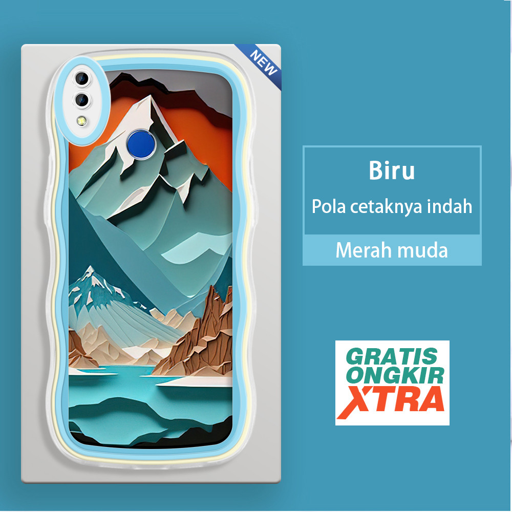 Casing HP Realme 2 3 pro C2 C2S C61 C63 C65 C67 12LITE C75 A1K  Pola puncak dan es 3D  Soft Case Nya