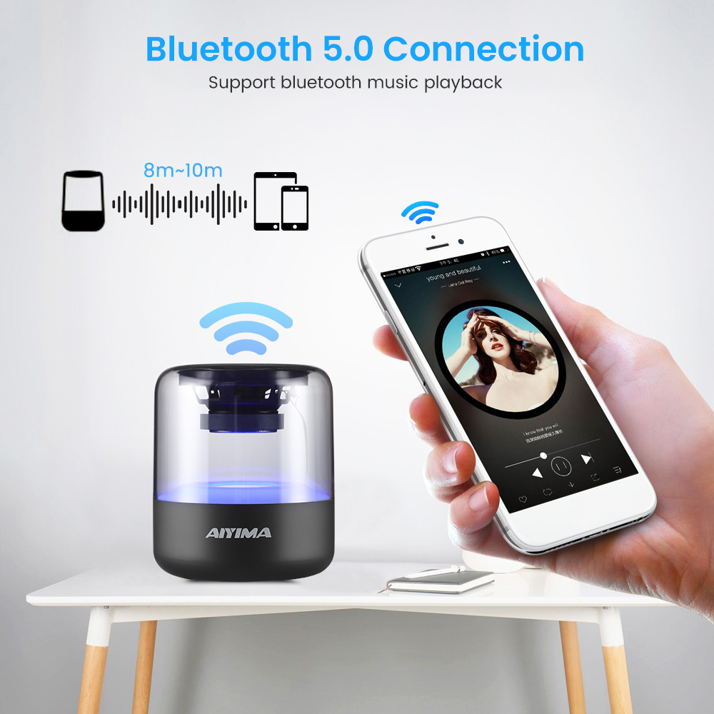 AIYIMA Portable Bluetooth Speaker TWS Wireless Speaker USB AUX TF MP3 Music Player Audio Altavoces D