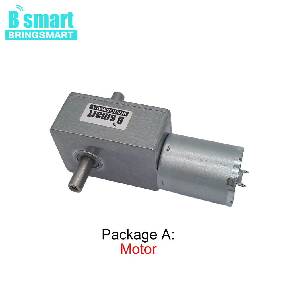 12V Volt DC Worm Geared Double Shaft Motor 6V Dual Output Shaft Reducer Motors 24V DC Reversed Reduc