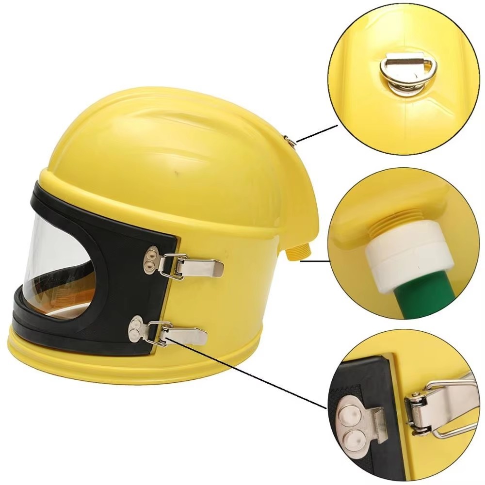 1 Set Of Pvc Material Abs Sandblasting Sandblasting Protector Sandblasting Helmet Sandblasting