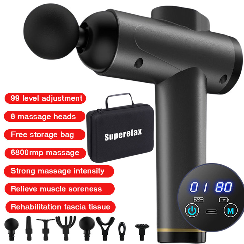 Fascial Gun Massager Booster Massage Gun Lcd Massager for Neck and