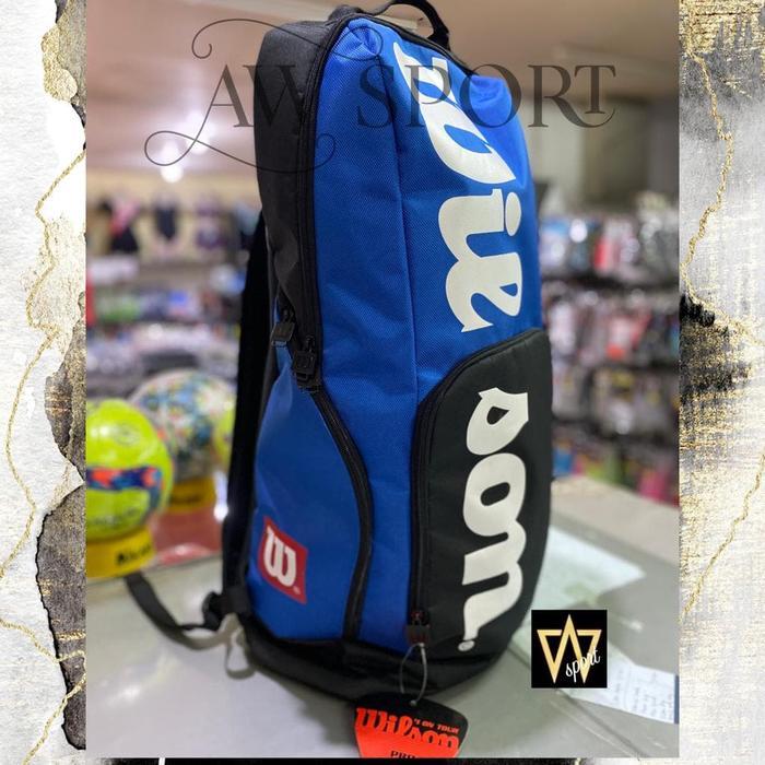 Tas Ransel Tenis Wilson Panjang/Tas tenis/tas raket tenis Wilson Biru