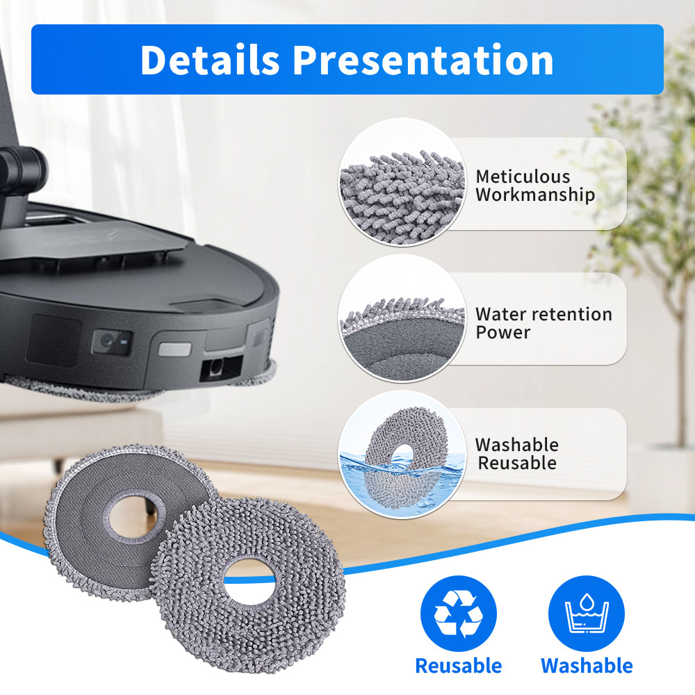 Mop Pads For Roborock Q Revo Master/Q Revo S/Q Revo Pro/Q Revo Maxv/Q Revo Curv /Saros 10R
