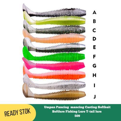 Umpan Pancing Mancing Casting Softbait Softlure Fishing Lure T-Tail Lure 509 Terjamin