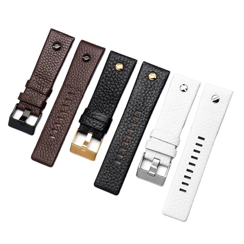 New Fashion Cowhide Watchband with rivet Watch Strap Belt Bracelet for Diesel DZ7313 DZ7333 7322