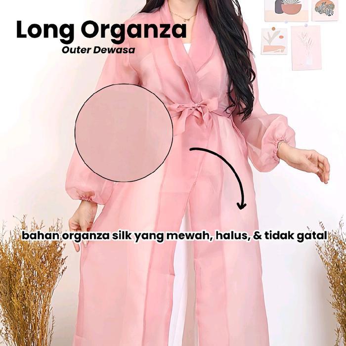 Terbaru Long Outer Organza Outer Kondangan Kekinian Outer Korean Style Blazer Terlaris