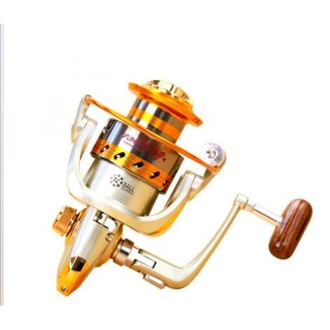 Terlaris Reel Pancing Yumoshi Ef 8000 Spool Metal Warna Gold 12Bb