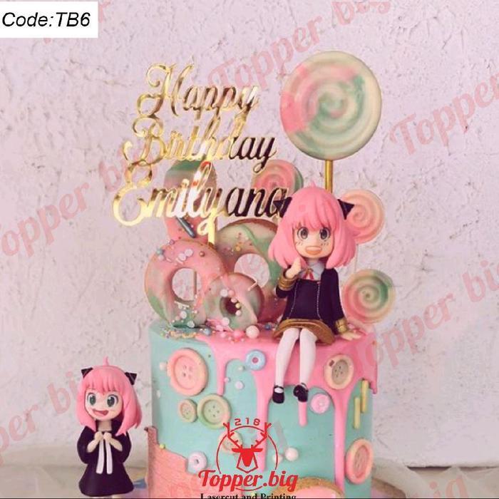 Caketopper Akrilik Murah - Topper Custom - Topper Akrilik - Topper Akrilik Gold Mirror