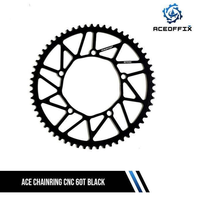 Terlariss ACE CHAINRING CNC 60T BLACK ACEOFFIX