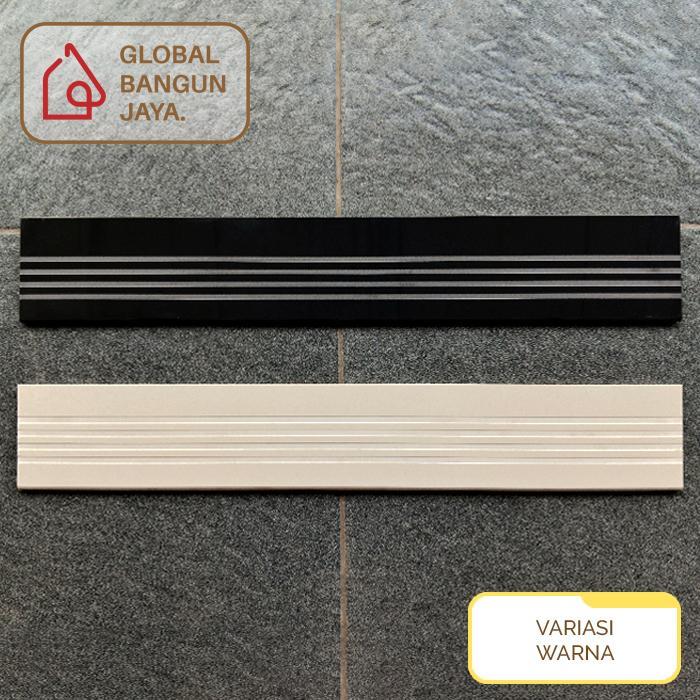 Terbaru Stepnosing Tangga 10 X 60 Granit Cream Motif Garis / Lis Tangga Nosing Packing Aman
