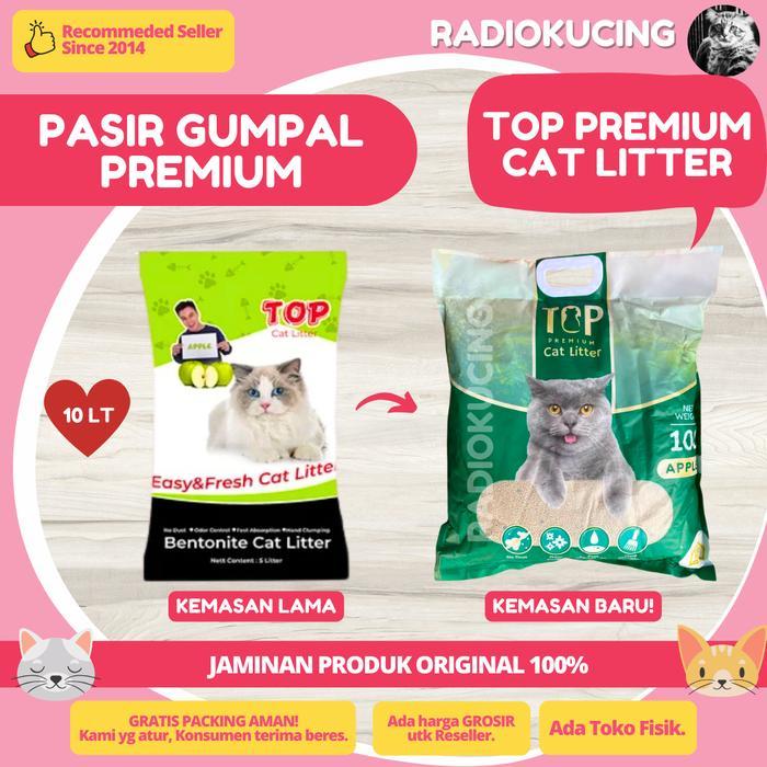 Pasir Kucing Top Litter 10 lt Baim Wong Gumpal Wangi Bentonit JUWIES RADIO KUCING