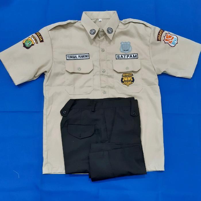 Seragam PDH Satpam Cream Lengan Panjang Bahan Adem Nyaman Dipakai Security Pria Wanita Atasan Dinas 